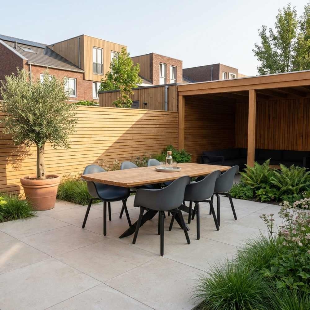 Salo/Montreux dining tuinset | 6 personen | hardhout + kunststof | 240cm