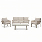 LUX outdoor living Venezia stoel-bank loungeset 5 personen incl. tafel | aluminium + touw | beige | 4-delig