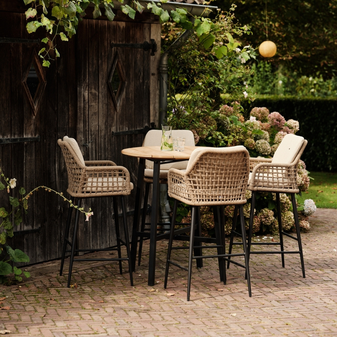 Valencia dining barstoel | touw + aluminium | Sahara Dust