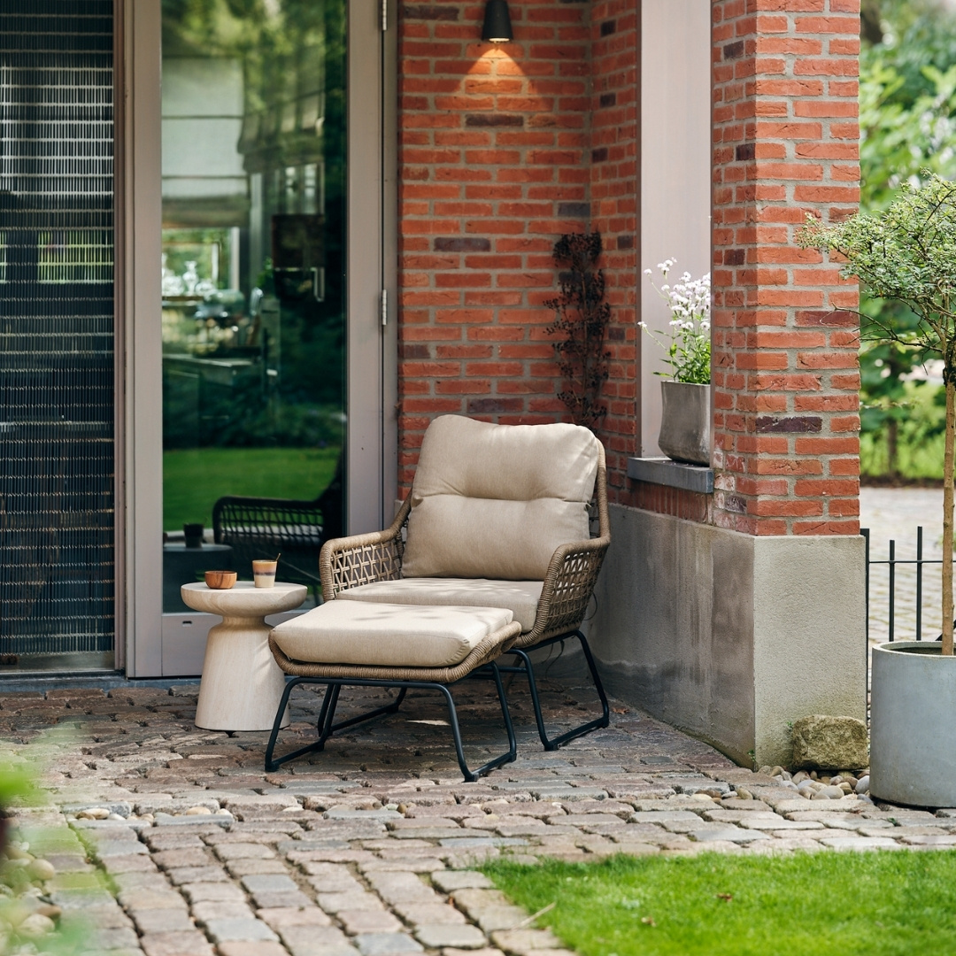 Valencia loungestoel | touw + aluminium | Sahara Dust