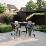 Valencia dining barstoel | touw + aluminium | Stone Grey