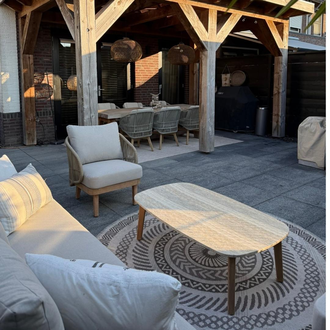 Matera loungetafel | hardhout + polystone | 120x70cm