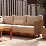 Sienna hoek loungeset 6 personen incl. tafel | touw + hardhout | zand | 5-delig - 296x226cm