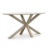 Calma dining bartafel 6 personen | sintered stone + aluminium | Marble Latte | 240cm ovaal