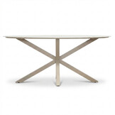 Calma dining bartafel 6 personen | sintered stone + aluminium | Marble Latte | 240cm ovaal