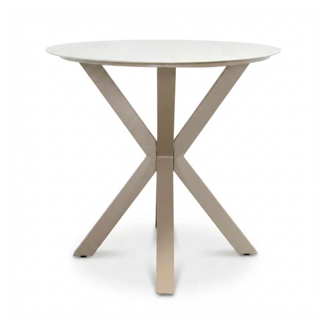 Calma dining bartafel 6 personen | sintered stone + aluminium | Marble Latte | 240cm ovaal