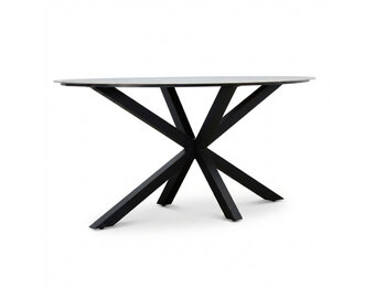 Calma dining bartafel 6 personen | sintered stone + aluminium | Marble Grey | 240cm ovaal