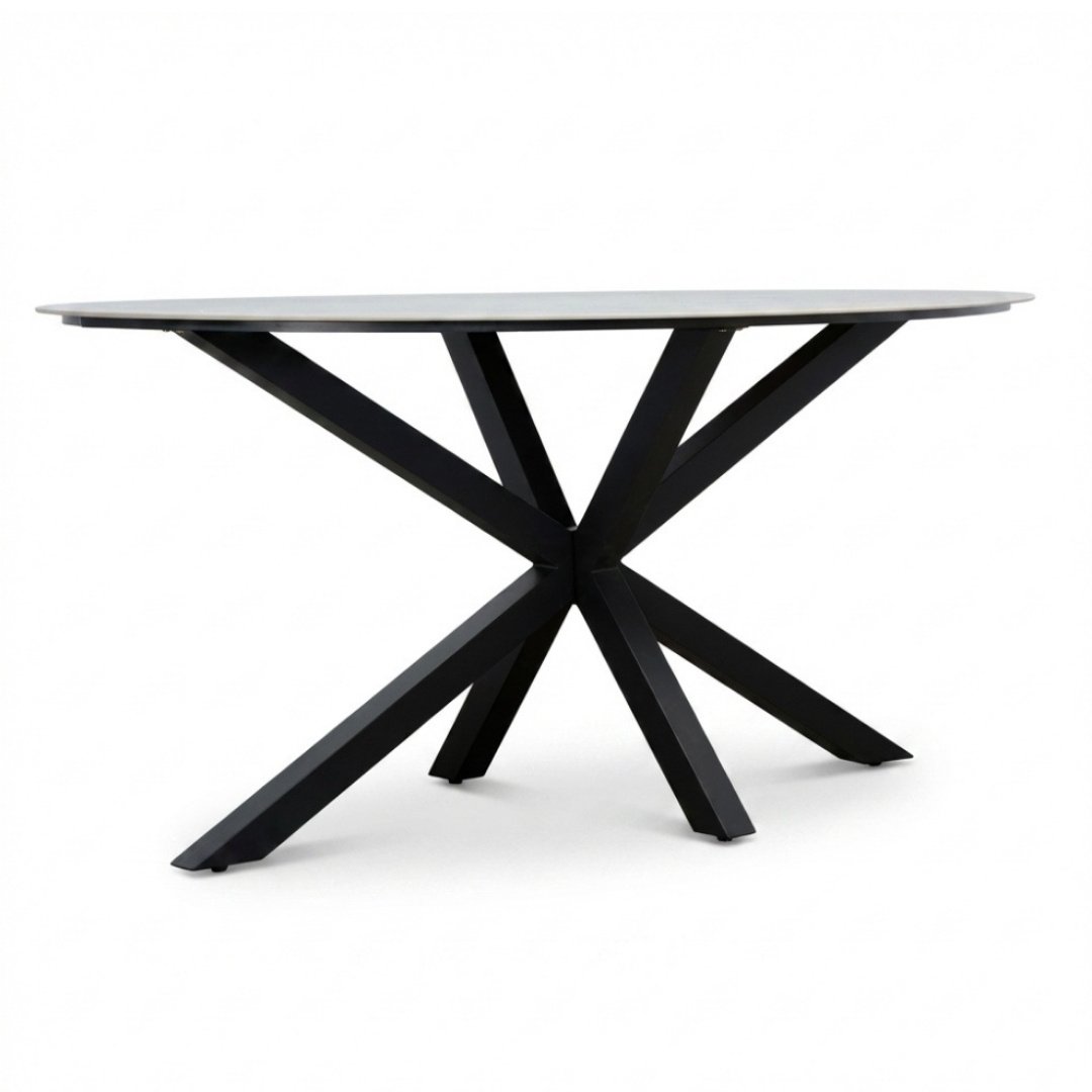 Calma dining bartafel 6 personen | sintered stone + aluminium | Marble Grey | 240cm ovaal