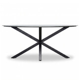 Calma dining bartafel 6 personen | sintered stone + aluminium | Marble Grey | 240cm ovaal