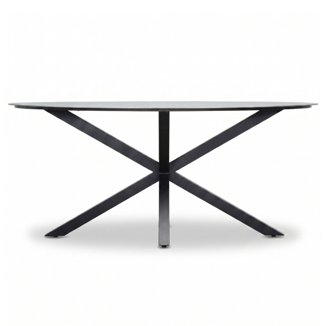 Calma dining bartafel 6 personen | sintered stone + aluminium | Marble Grey | 240cm ovaal