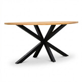 Cleve dining bartafel 6 personen | teakhout + aluminium | Natural Teak/antraciet | 240cm ovaal