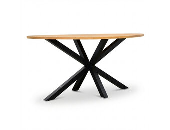 Cleve dining bartafel 6 personen | teakhout + aluminium | Natural Teak/antraciet | 240cm ovaal