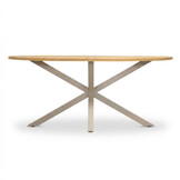Cleve dining bartafel 6 personen | teakhout + aluminium | Natural Teak/beige | 240cm ovaal