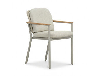 Montana dining tuinstoel | aluminium + teak | beige