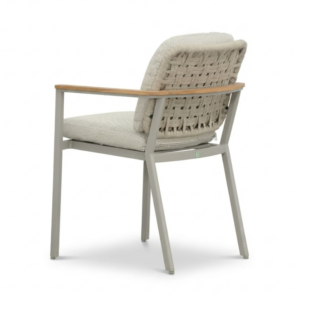 Montana dining tuinstoel | aluminium + teak | beige