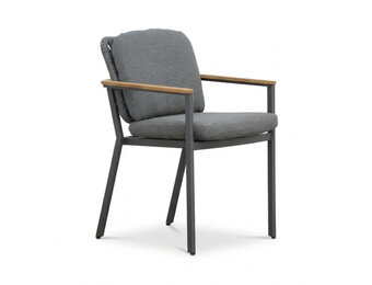 Montana dining tuinstoel | aluminium + teak | antraciet