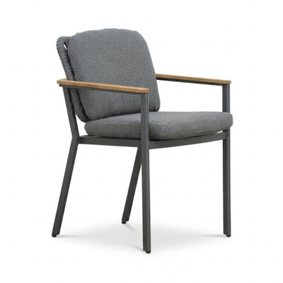 Montana dining tuinstoel | aluminium + teak | antraciet
