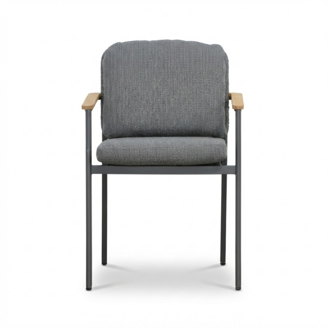 Montana dining tuinstoel | aluminium + teak | antraciet