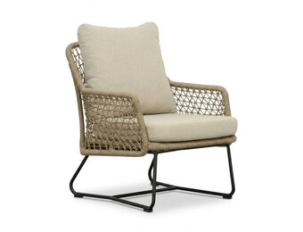 Gianna low dining tuinstoel | touw + aluminium | Sahara Dust