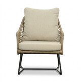 Gianna low dining tuinstoel | touw + aluminium | Sahara Dust