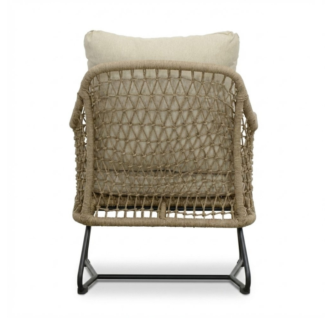 Gianna low dining tuinstoel | touw + aluminium | Sahara Dust