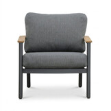 Montana stoel-bank loungeset 4 personen | aluminium + teak | antraciet | 3-delig