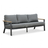 Montana stoel-bank loungeset 5 personen | aluminium + teak | antraciet | 3-delig