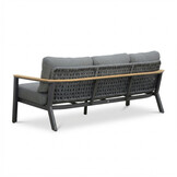 Montana stoel-bank loungeset 5 personen | aluminium + teak | antraciet | 3-delig