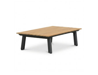 Montana koffietafel | aluminium + teak | antraciet | 120x60cm