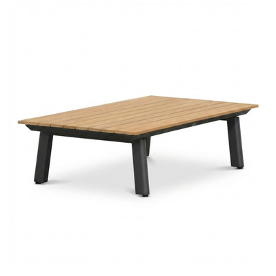Montana koffietafel | aluminium + teak | antraciet | 120x60cm