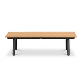 Montana koffietafel | aluminium + teak | antraciet | 120x60cm