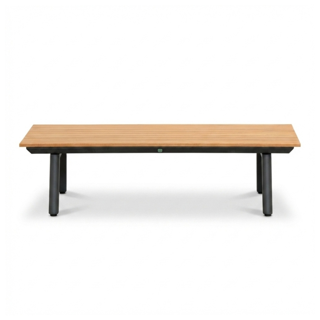 Montana stoel-bank loungeset 5 personen incl. tafel | aluminium + teak | antraciet | 4-delig
