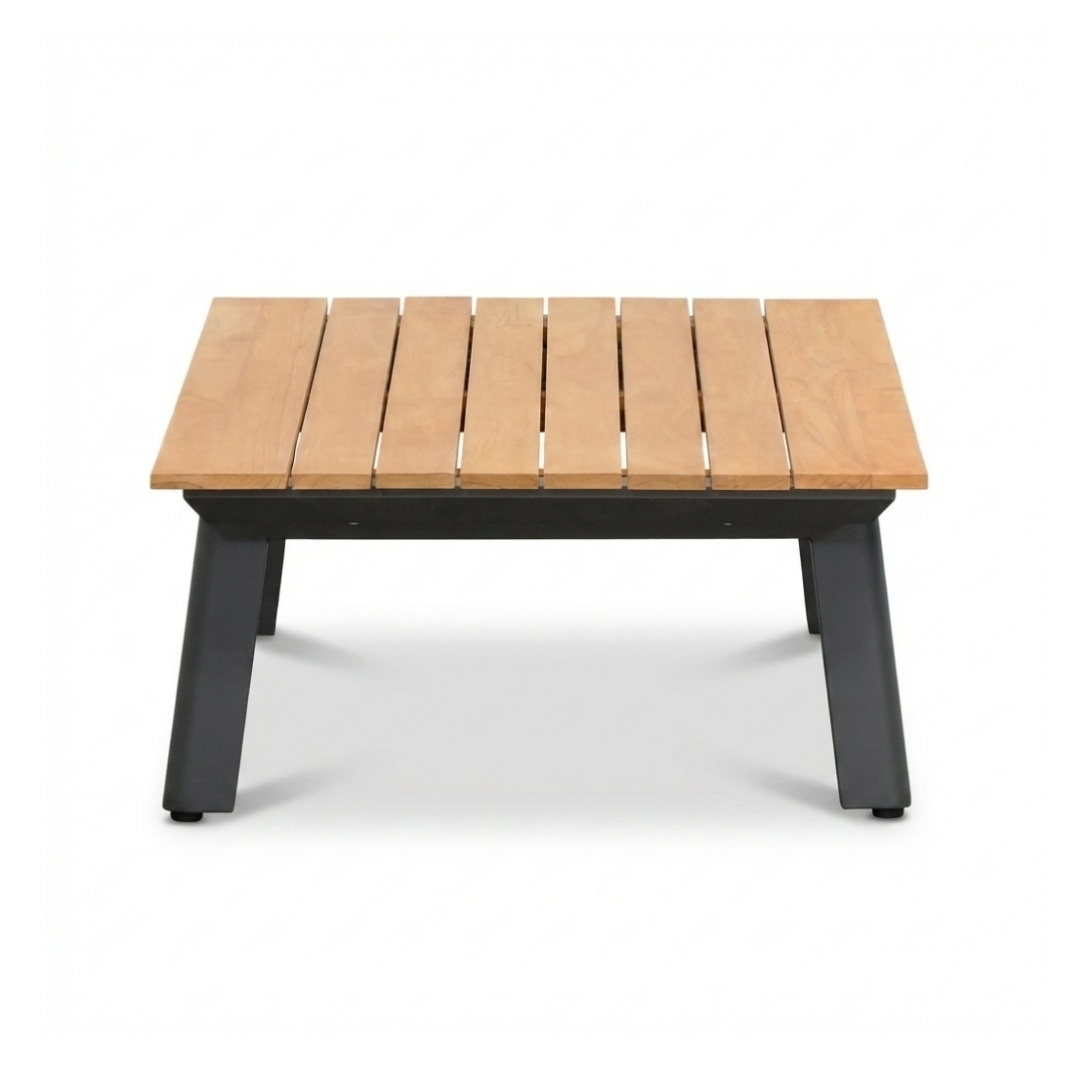 Montana stoel-bank loungeset 5 personen incl. tafel | aluminium + teak | antraciet | 4-delig