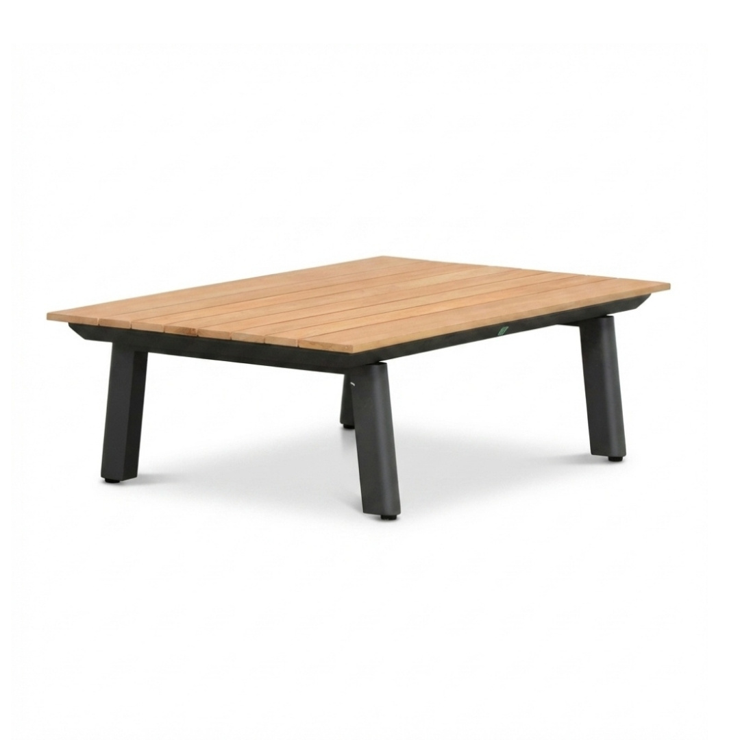 LUX outdoor living Montana koffietafel | aluminium + teak | antraciet | 100x60cm