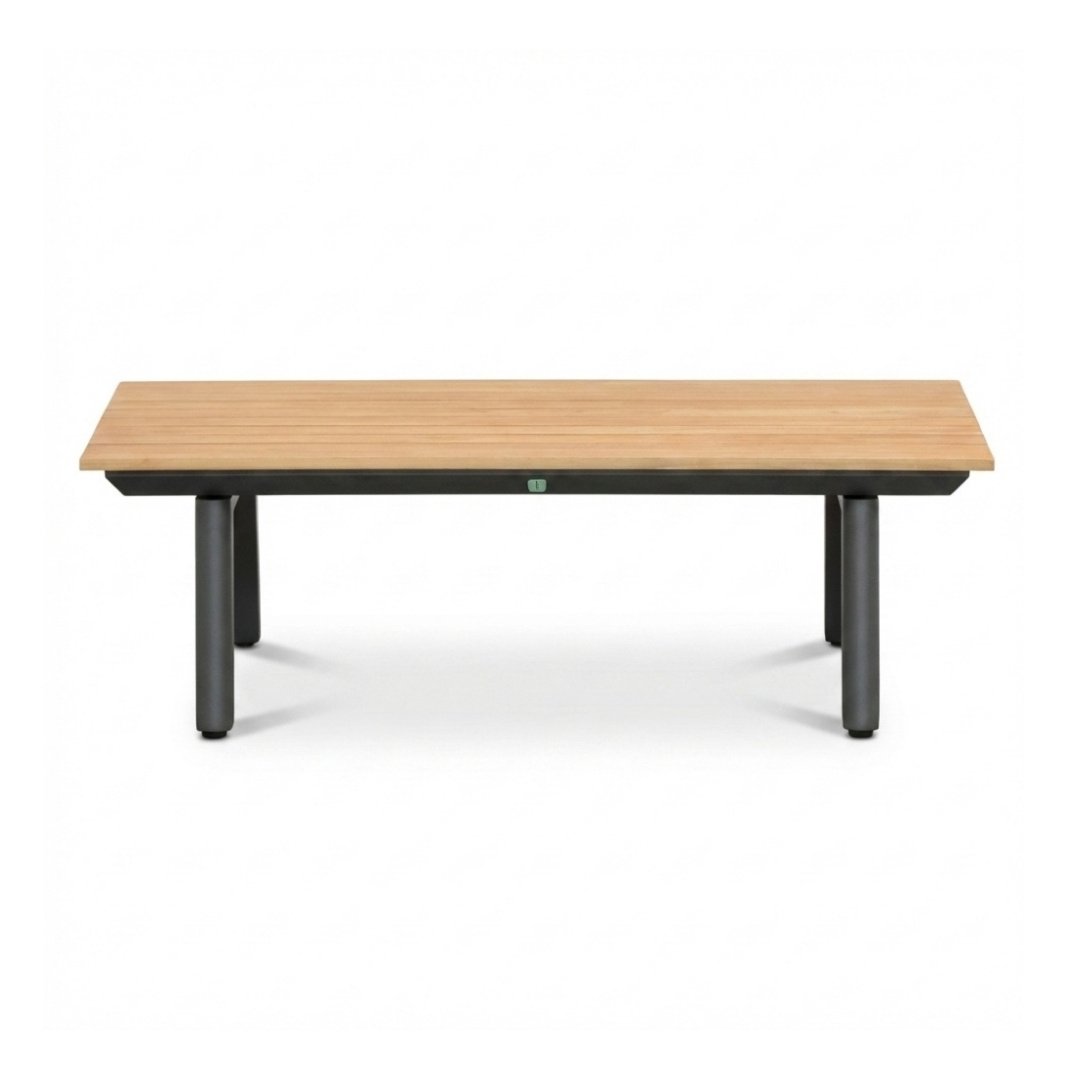 Montana koffietafel | aluminium + teak | antraciet | 100x60cm