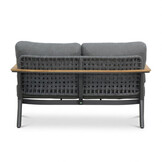 Montana stoel-bank loungeset 4 personen incl. tafel | aluminium + teak | antraciet | 4-delig