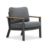 Montana stoel-bank loungeset 4 personen incl. tafel | aluminium + teak | antraciet | 4-delig