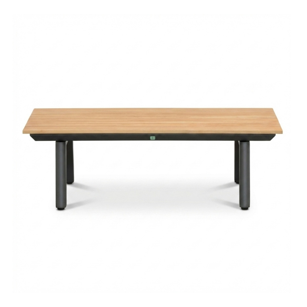 Montana stoel-bank loungeset 4 personen incl. tafel | aluminium + teak | antraciet | 4-delig