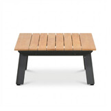 Montana stoel-bank loungeset 4 personen incl. tafel | aluminium + teak | antraciet | 4-delig