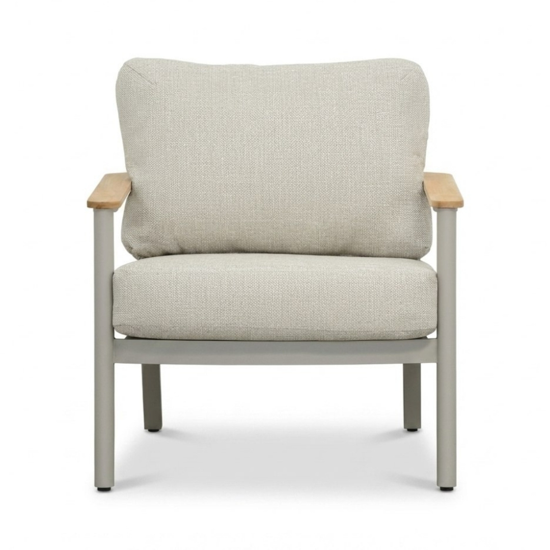 Montana stoel-bank loungeset 4 personen | aluminium + teak | beige | 3-delig