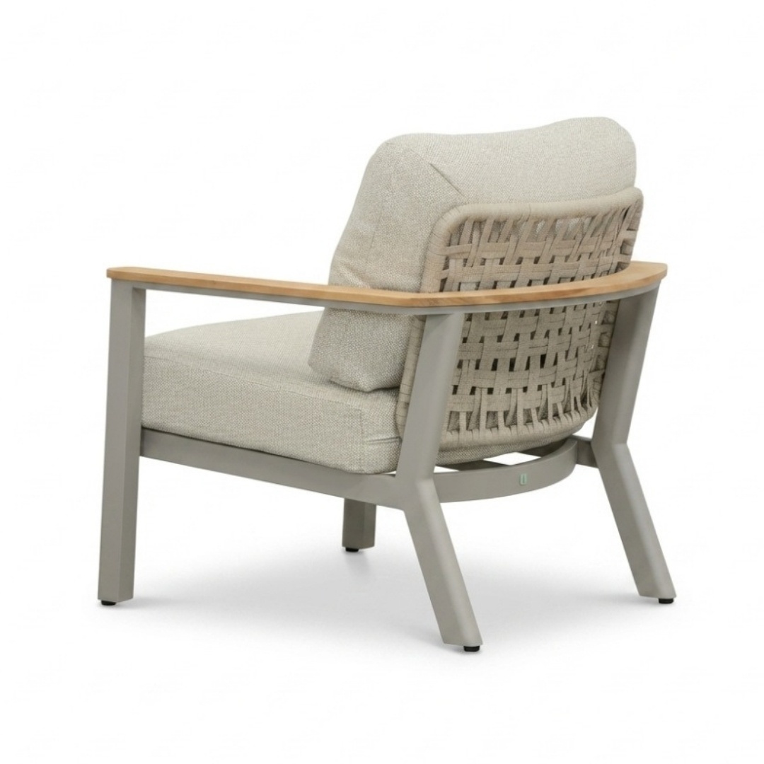 Montana stoel-bank loungeset 5 personen | aluminium + teak | beige | 3-delig