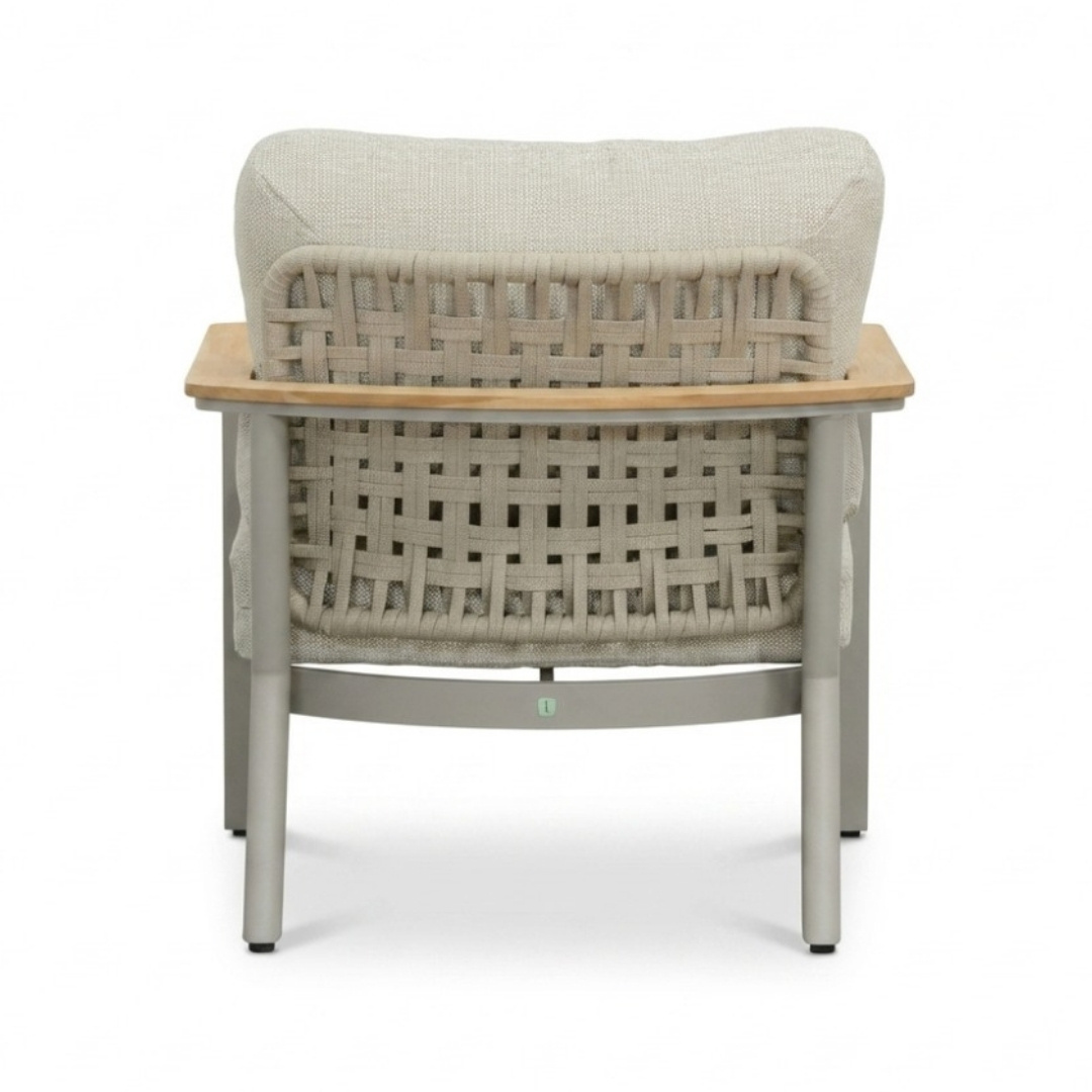 Montana stoel-bank loungeset 5 personen | aluminium + teak | beige | 3-delig