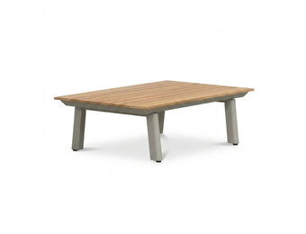 Montana koffietafel | aluminium + teak | beige | 100x60cm