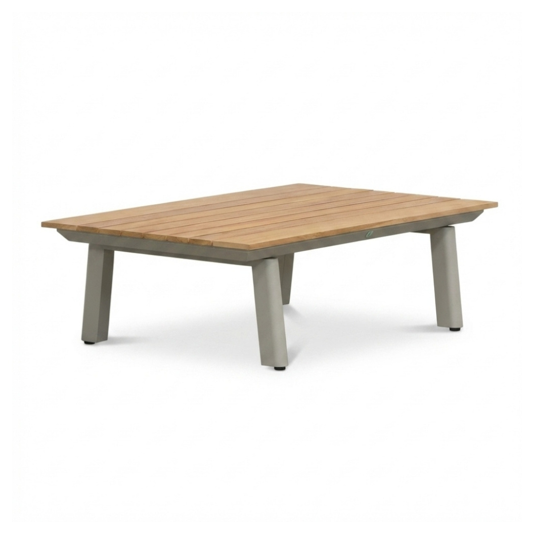 LUX outdoor living Montana koffietafel | aluminium + teak | beige | 100x60cm
