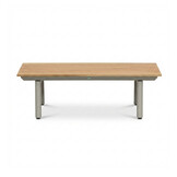 Montana koffietafel | aluminium + teak | beige | 100x60cm