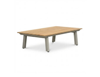 Montana koffietafel | aluminium + teak | beige | 120x60cm