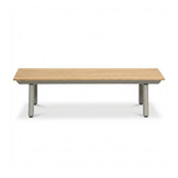 Montana koffietafel | aluminium + teak | beige | 120x60cm
