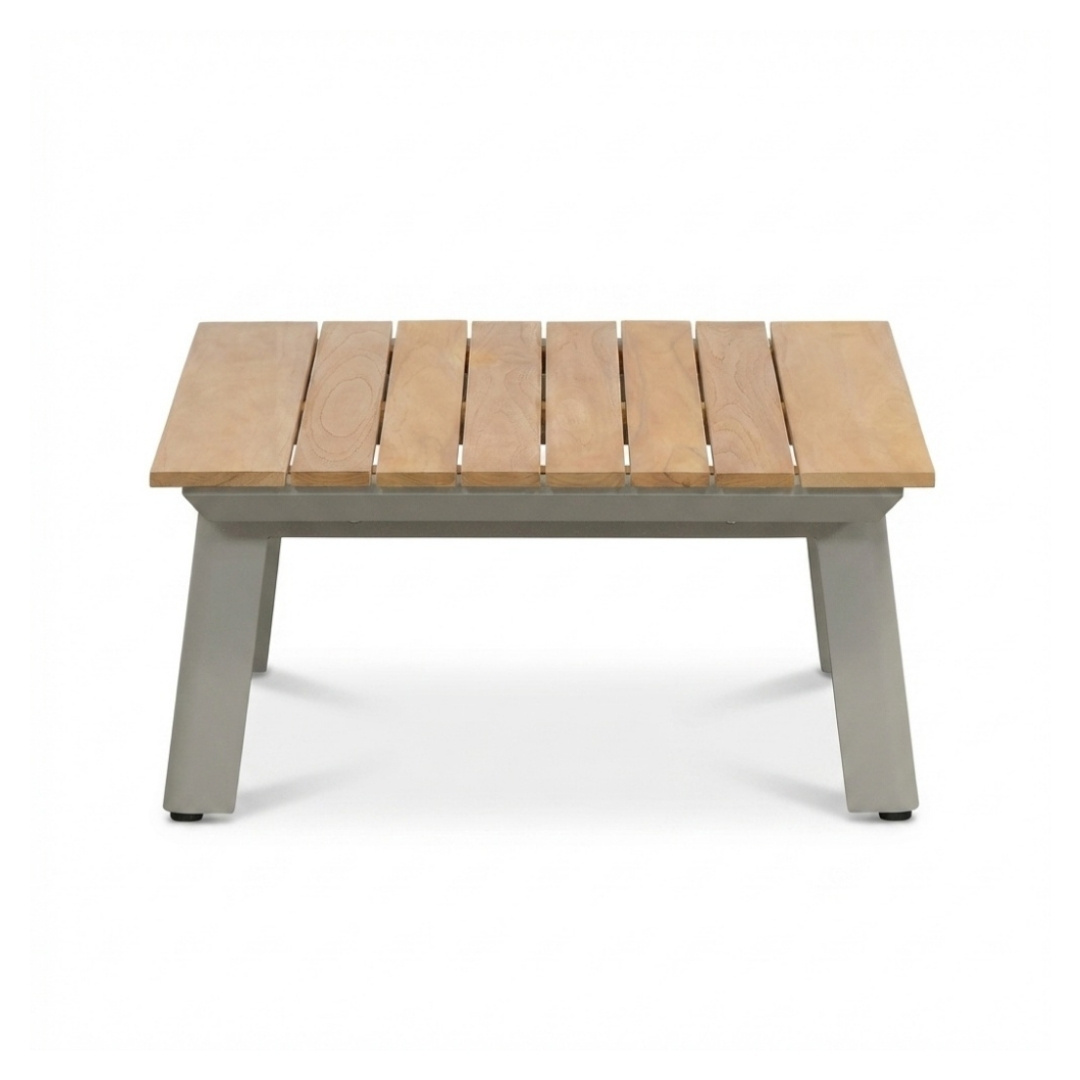 Montana koffietafel | aluminium + teak | beige | 120x60cm