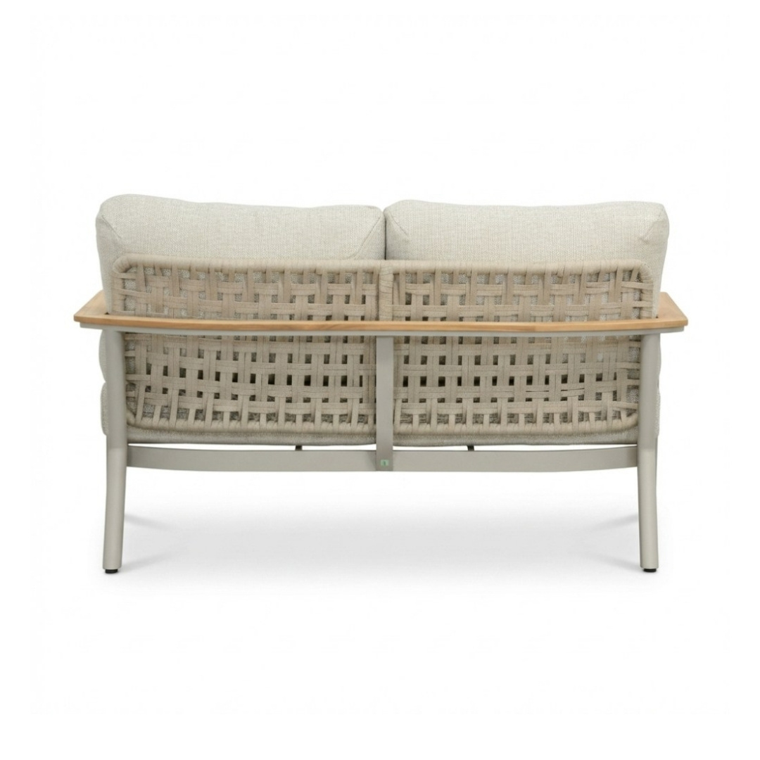 Montana stoel-bank loungeset 4 personen incl. tafel | aluminium + teak | beige | 4-delig