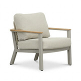 Montana stoel-bank loungeset 4 personen incl. tafel | aluminium + teak | beige | 4-delig